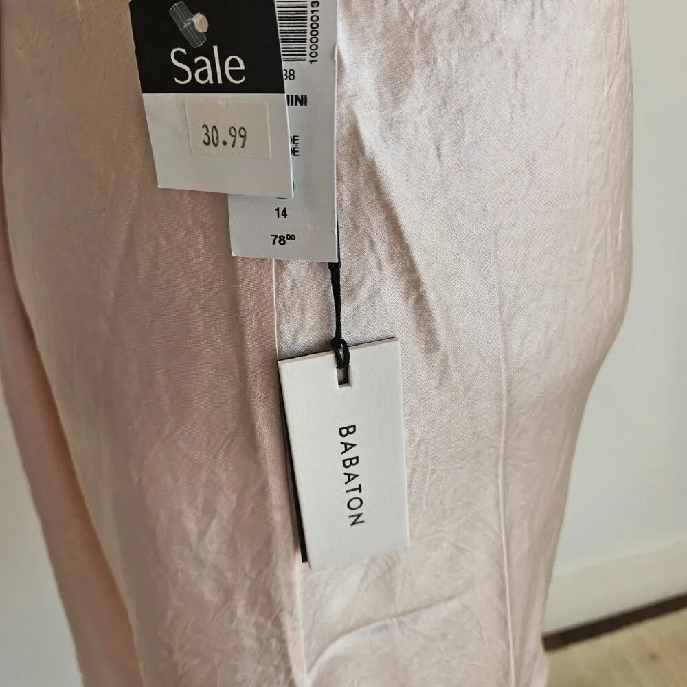 Babaton Blush Pink Satin Mini Skirt (NEW With Tags!) - Picture 4 of 4